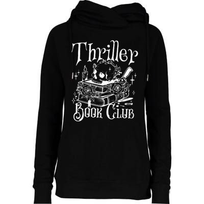 Thriller Book Club Floral Skull Womens Funnel Neck Pullover Hood