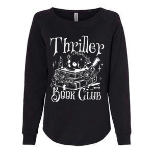 Thriller Book Club Floral Skull Womens California Wash Sweatshirt