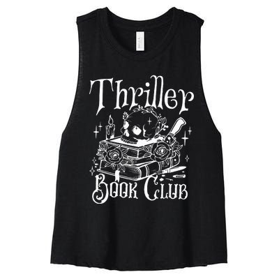 Thriller Book Club Floral Skull Women's Racerback Cropped Tank