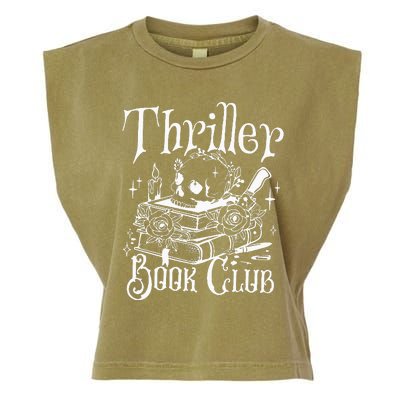 Thriller Book Club Floral Skull Garment-Dyed Women's Muscle Tee