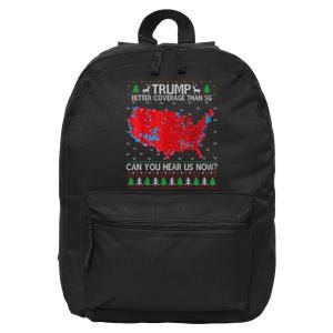 Trump Better Coverage Than 5g Ugly Christmas Sweater Xmas 16 in Basic Backpack