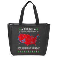 Trump Better Coverage Than 5g Ugly Christmas Sweater Xmas Zip Tote Bag