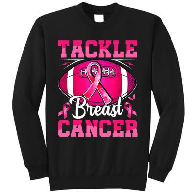 Tackle Breast Cancer Warrior Ribbon Football Sweatshirt