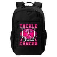 Tackle Breast Cancer Warrior Ribbon Football Daily Commute Backpack