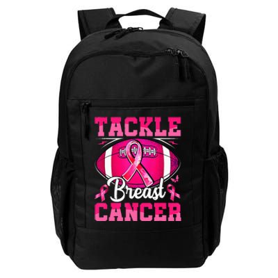 Tackle Breast Cancer Warrior Ribbon Football Daily Commute Backpack