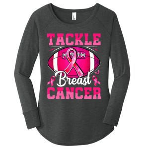 Tackle Breast Cancer Warrior Ribbon Football Women's Perfect Tri Tunic Long Sleeve Shirt