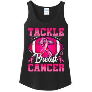 Tackle Breast Cancer Warrior Ribbon Football Ladies Essential Tank