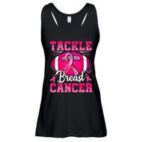 Tackle Breast Cancer Warrior Ribbon Football Ladies Essential Flowy Tank