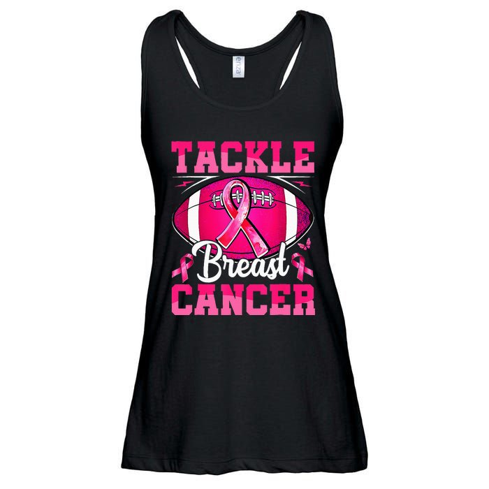 Tackle Breast Cancer Warrior Ribbon Football Ladies Essential Flowy Tank