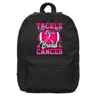 Tackle Breast Cancer Warrior Ribbon Football 16 in Basic Backpack