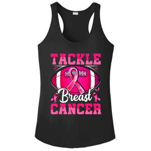 Tackle Breast Cancer Warrior Ribbon Football Ladies PosiCharge Competitor Racerback Tank