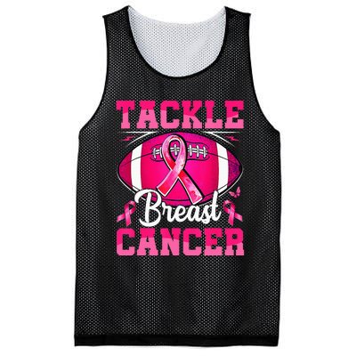 Tackle Breast Cancer Warrior Ribbon Football Mesh Reversible Basketball Jersey Tank