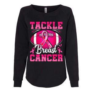 Tackle Breast Cancer Warrior Ribbon Football Womens California Wash Sweatshirt