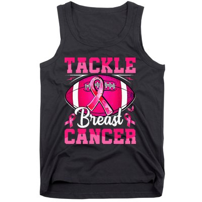 Tackle Breast Cancer Warrior Ribbon Football Tank Top