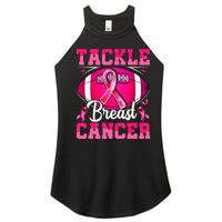 Tackle Breast Cancer Warrior Ribbon Football Women's Perfect Tri Rocker Tank