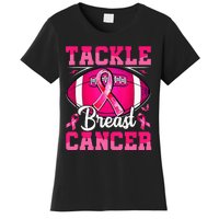 Tackle Breast Cancer Warrior Ribbon Football Women's T-Shirt