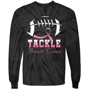 Tackle Breast Cancer Awareness Football Pink Ribbon Kids Tie-Dye Long Sleeve Shirt