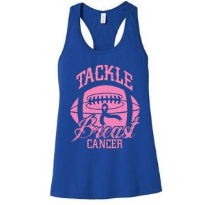 Tackle Breast Cancer Awareness Pink Ribbon Football Women's Racerback Tank