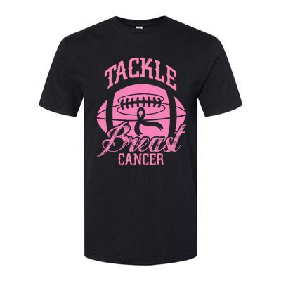 Tackle Breast Cancer Awareness Pink Ribbon Football Softstyle® CVC T-Shirt