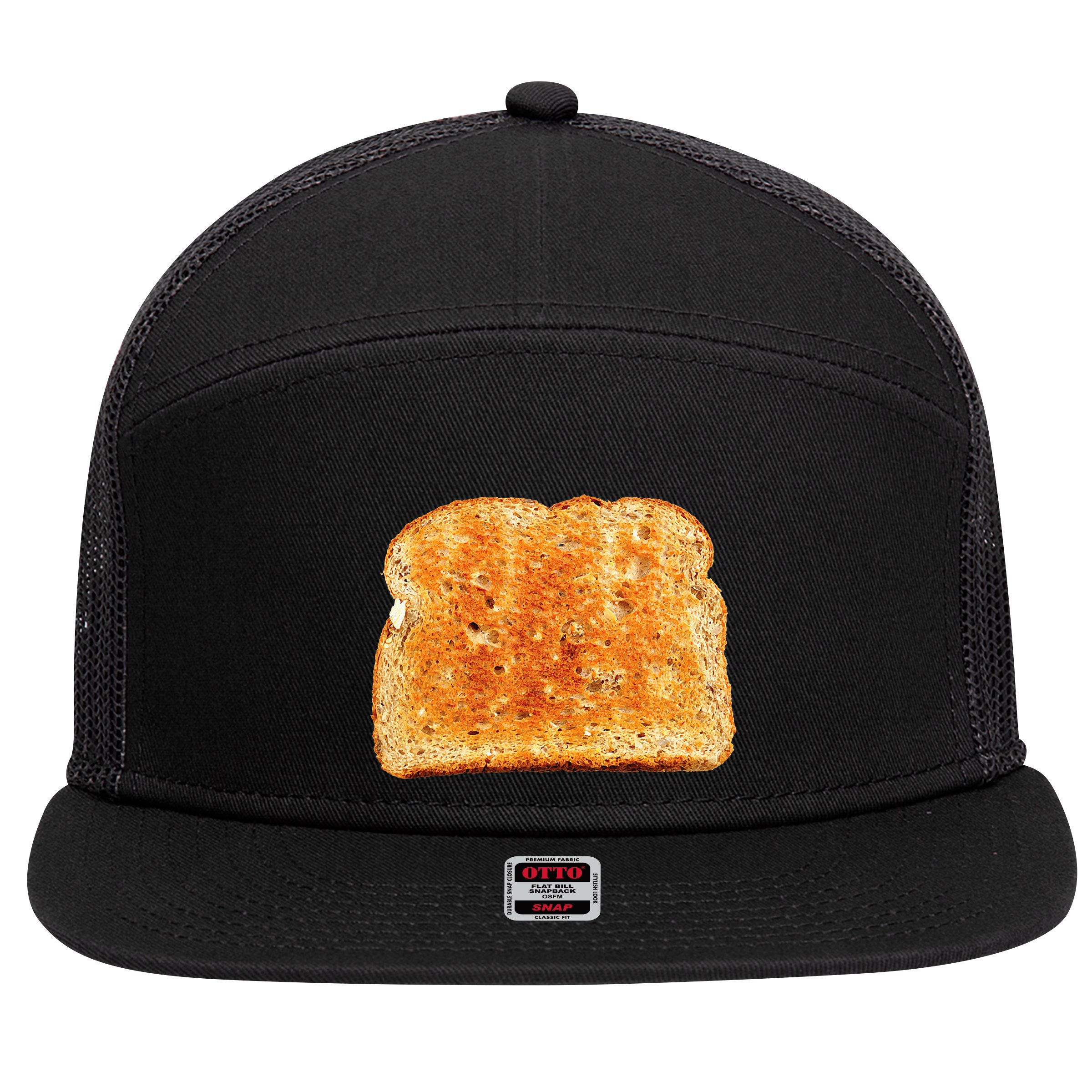 Toast Bread Costume Funny 7 Panel Mesh Trucker Snapback Hat