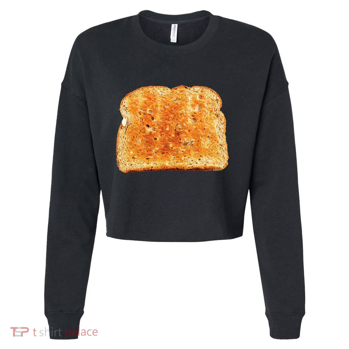 Toast Bread Costume Funny Cropped Pullover Crew