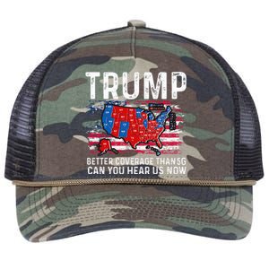 Trump Better Coverage Than 5g Can You Hear Us Now Politics Retro Rope Trucker Hat Cap