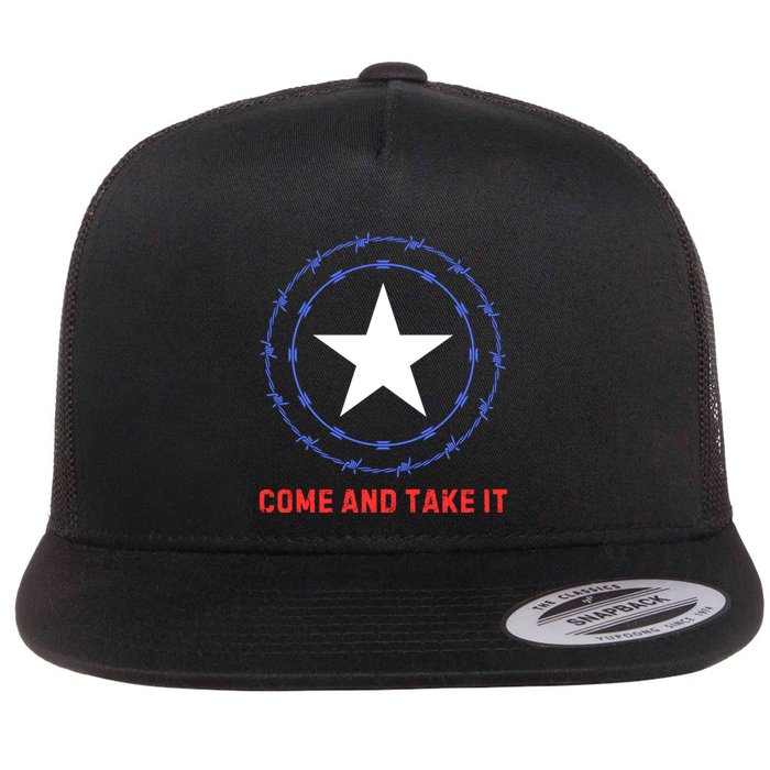 Texas Border Crisis Come And Take It Flat Bill Trucker Hat