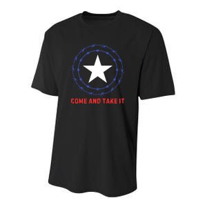 Texas Border Crisis Come And Take It Youth Performance Sprint T-Shirt