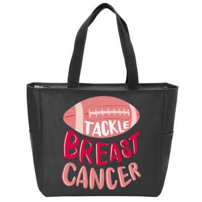 Tackle Breast Cancer Awareness Football P.I.N.K Ribbon Zip Tote Bag