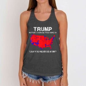 Trump Better Coverage Than Verizon Can You Hear Us Now Women's Knotted Racerback Tank