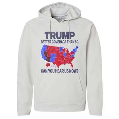 Trump Better Coverage Than 5g Can You Hear Us Now Politics Performance Fleece Hoodie