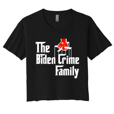 The Biden Chinese Crime Family Puppet Humor Anti Against Women's Crop Top Tee