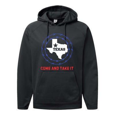 Texas Border Crisis Come And Take It Performance Fleece Hoodie