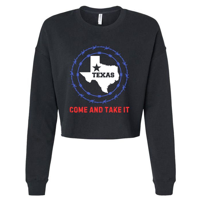 Texas Border Crisis Come And Take It Cropped Pullover Crew