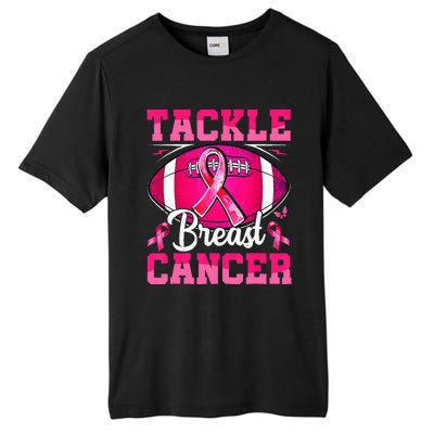 Tackle Breast Cancer Warrior Ribbon Football Tall Fusion ChromaSoft Performance T-Shirt