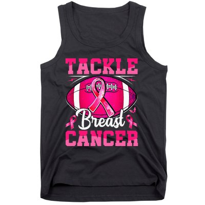 Tackle Breast Cancer Warrior Ribbon Football Tank Top