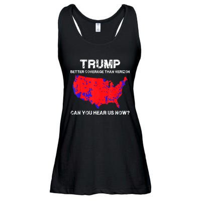 Trump Better Coverage Than Verizon Can You Hear Us Now Funny Pro Trump Ladies Essential Flowy Tank