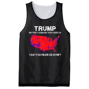 Trump Better Coverage Than Verizon Can You Hear Us Now Funny Pro Trump Mesh Reversible Basketball Jersey Tank