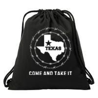 Texas Border Crisis Come And Take It Drawstring Bag