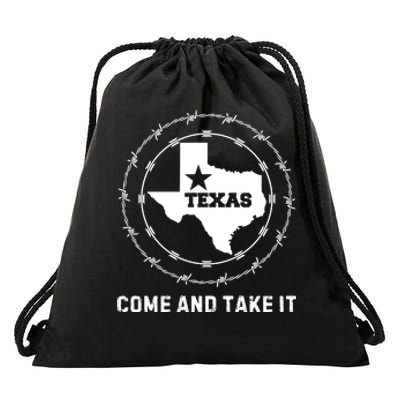 Texas Border Crisis Come And Take It Drawstring Bag