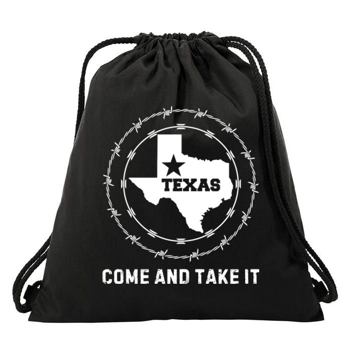 Texas Border Crisis Come And Take It Drawstring Bag