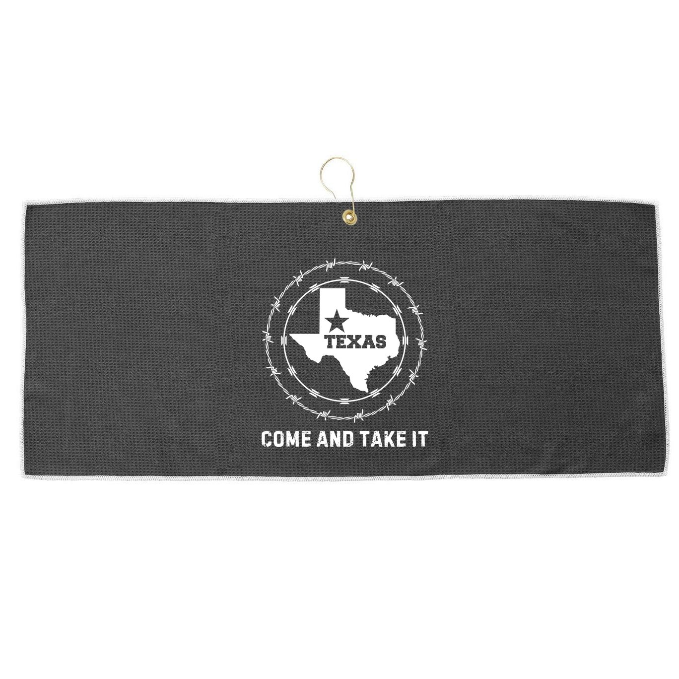 Texas Border Crisis Come And Take It Large Microfiber Waffle Golf Towel