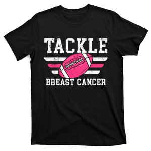 Tackle Breast Cancer Awareness Football Pink Ribbon Wo T-Shirt