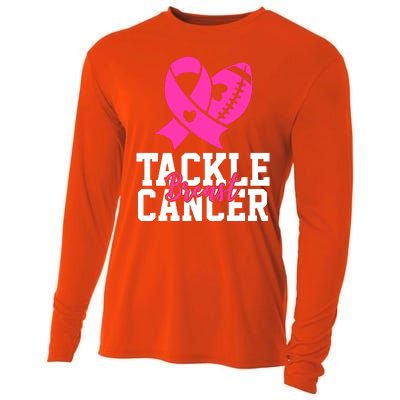 Tackle Breast Cancer Ribbon Football Cooling Performance Long Sleeve Crew