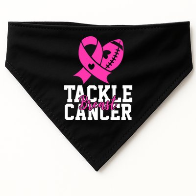 Tackle Breast Cancer Ribbon Football USA-Made Doggie Bandana