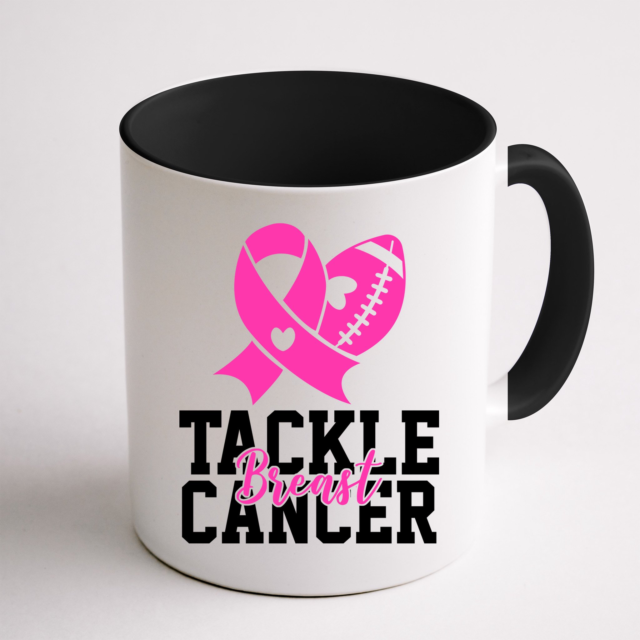 Tackle Breast Cancer Ribbon Football Mug