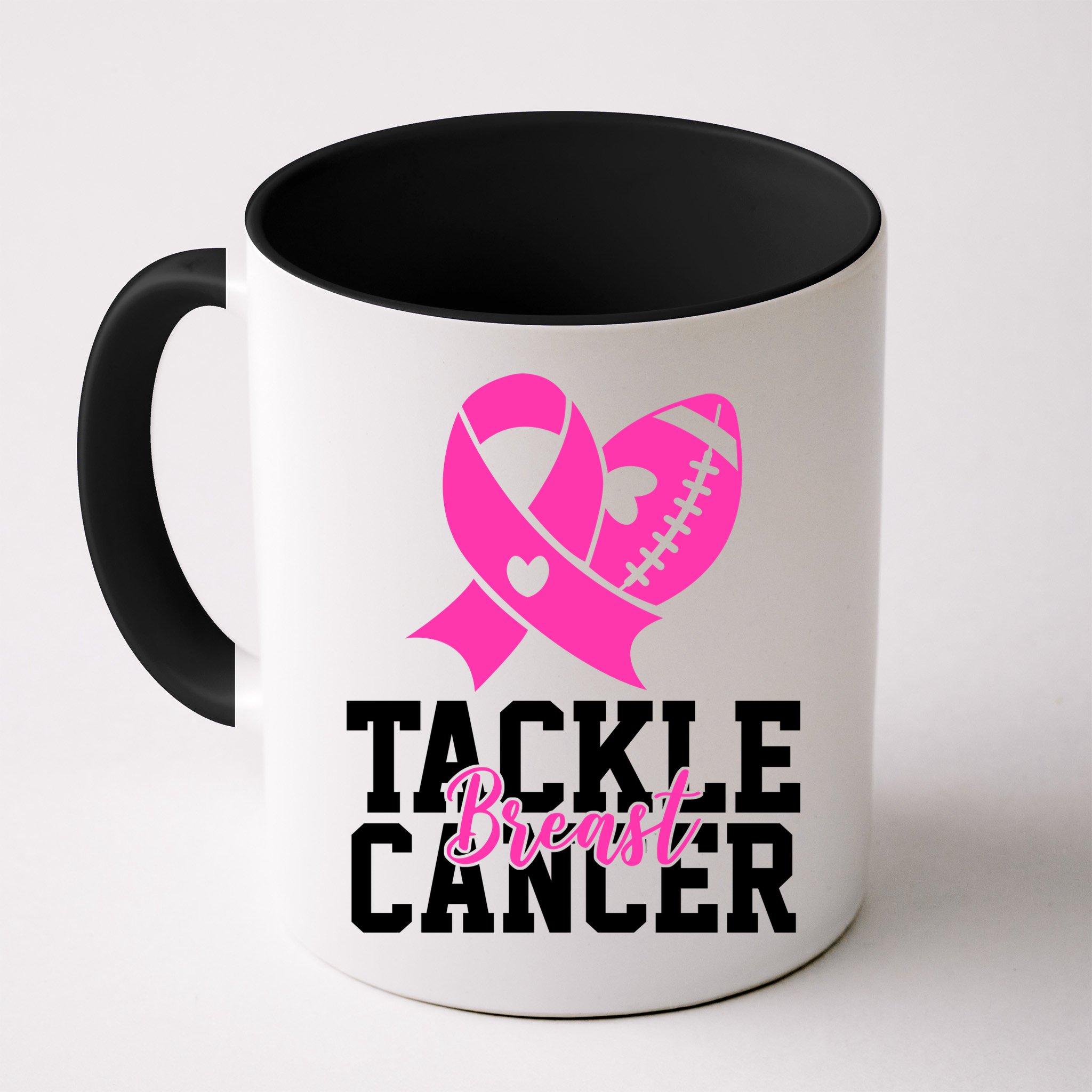 Tackle Breast Cancer Ribbon Football Mug