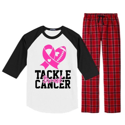 Tackle Breast Cancer Ribbon Football Raglan Sleeve Pajama Set