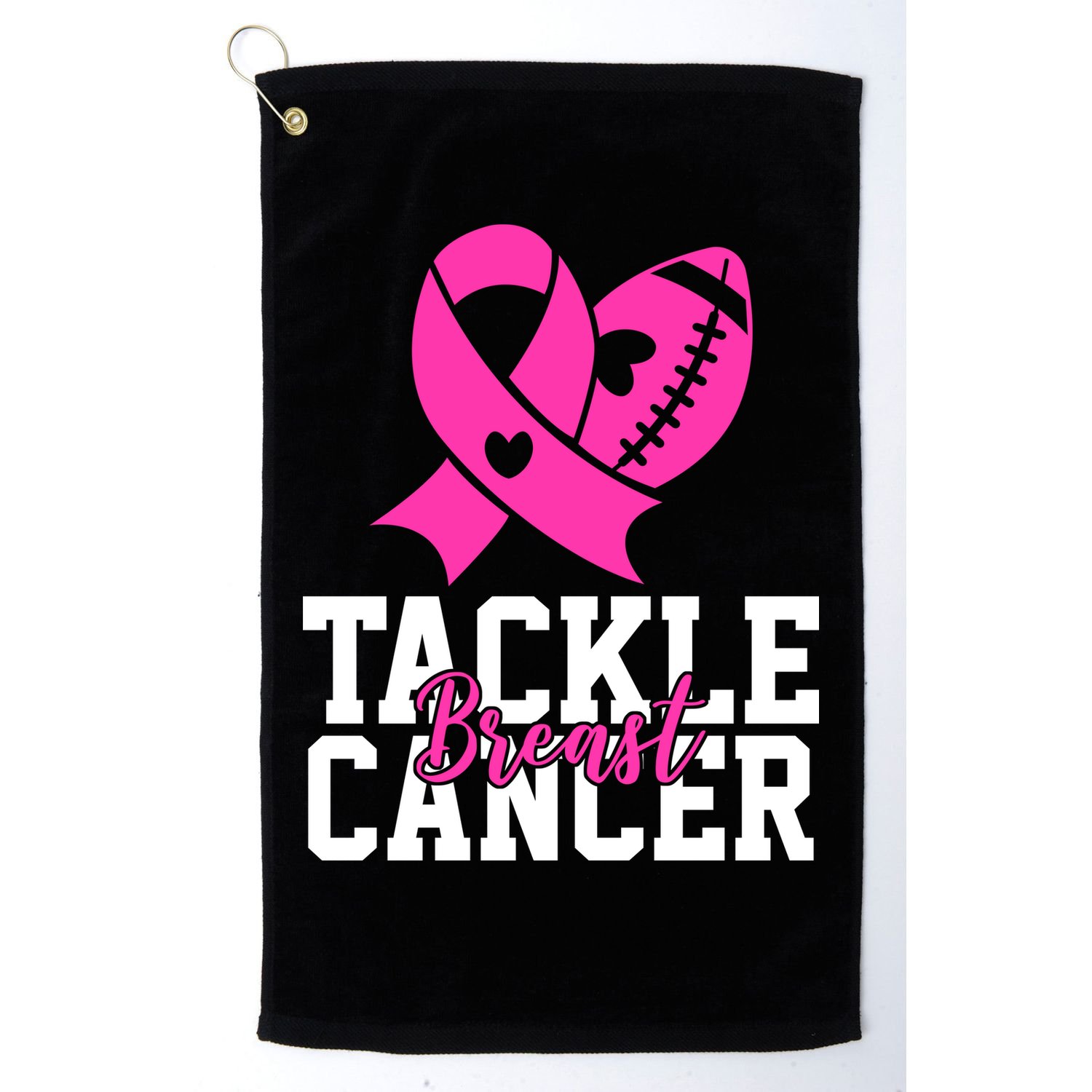 Tackle Breast Cancer Ribbon Football Golf Towel