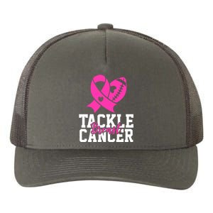 Tackle Breast Cancer Ribbon Football Yupoong Adult 5-Panel Trucker Hat